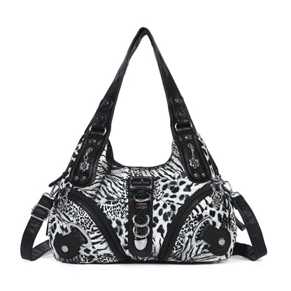 Angel Kiss Women Handbags Leopard Bag Top-handle Handbag Fashion Satchel Dumpling Pack Shoulder Bag Tote Bag Hobos Large Purse