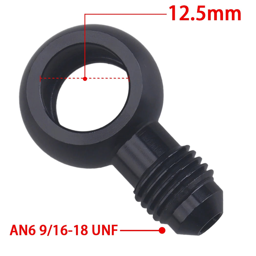 Aluminum Banjo Adapter Fitting 10AN Male Flare AN3 AN4 AN6 AN8 AN10 to 12mm 14mm 16mm Banjo Hole for Fuel & Brake Systems Black