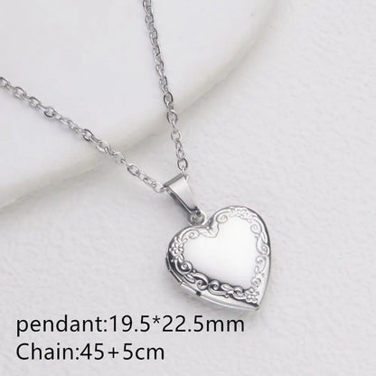 Openable Photo Picture Locket Necklace DIY Necklace Valentine's Day Heart Locket Necklace Friendship Necklace