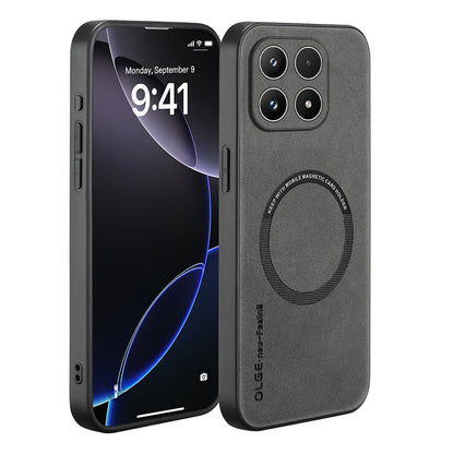 Phone Case For Xiaomi 17 ﻿Magnetic Retro Soft Leather Funda Coque