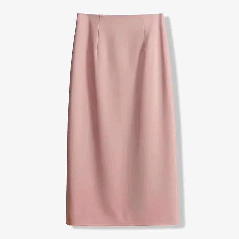 2026 Elegant A Line Long Skirts Women Spring Summer Faldas Fashion High Waist Office Lady Back Slit Mid-Length Pencil Skirts