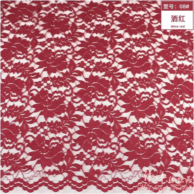 Lace Fabric Elastic By The Meter for Needlework Curtains Dresses Skirts Clothes DIY Sewing Comfortable Soft Cloth Red White Blue