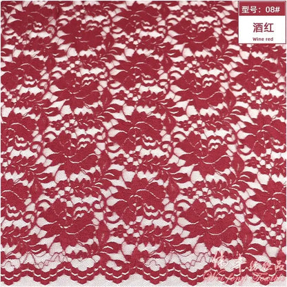 Lace Fabric Elastic By The Meter for Needlework Curtains Dresses Skirts Clothes DIY Sewing Comfortable Soft Cloth Red White Blue