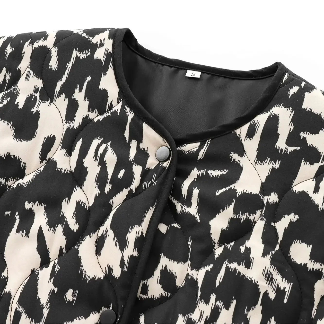 Women Animal Print Quilted Leopard Vintage Woman Jacket Y2K Pocket Ladies Outfit Autumn Winter Girls Chic Clothes 8110/506