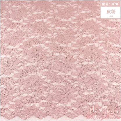 Lace Fabric Elastic By The Meter for Needlework Curtains Dresses Skirts Clothes DIY Sewing Comfortable Soft Cloth Red White Blue