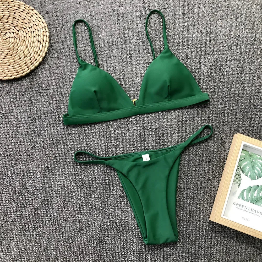 New Bandeau 2025 Micro Bikini Set Women Sexy Low Waist Monokini Push Up Swimwear Backless Swimsuit Beach Bathing Suits Biquinis