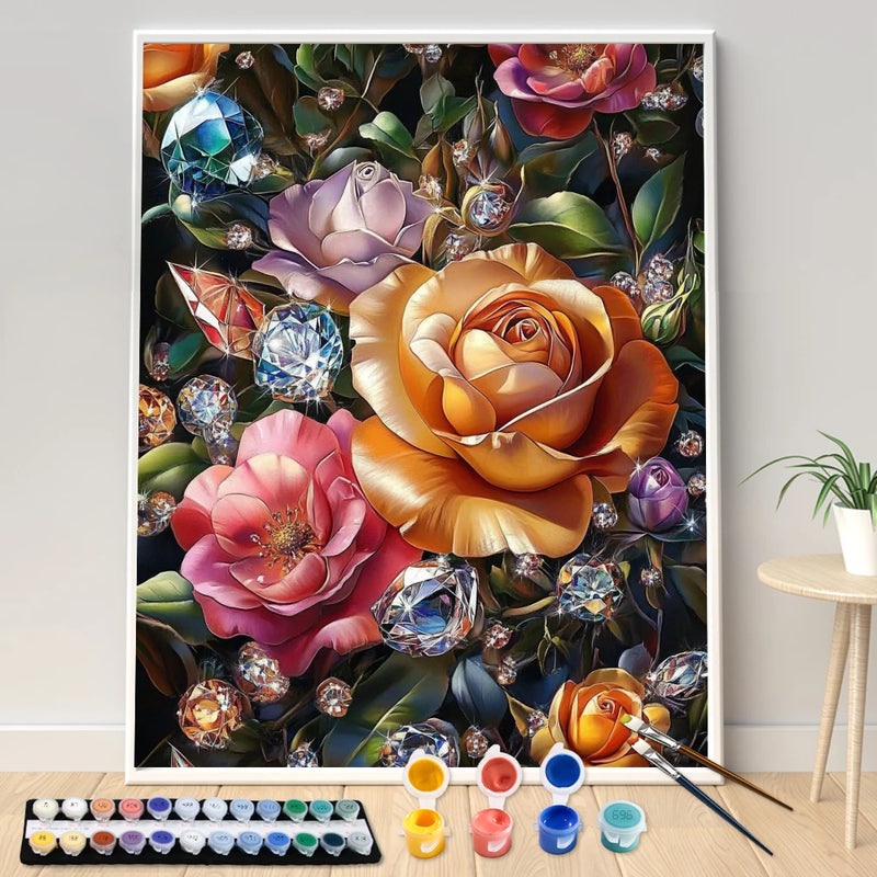Painting By Numbers Gilded Rose Picture By Numbers For Home Decors Handpainted Diy Gift