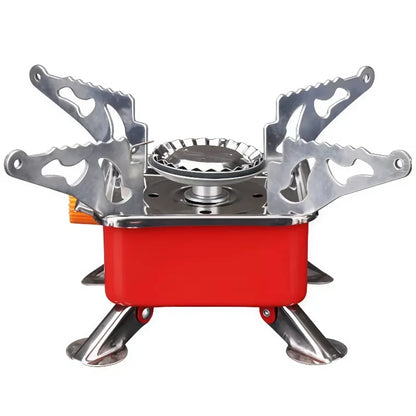 PortableMini Square Gas Stove for Camping Hiking and Travel Ultra Lightweight Folding Camping Cookware Outdoor Cooking Equipment