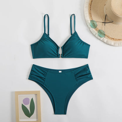 Sexy Bikini Women's Swimsuit 2025 Two-piece Swimwear High Waisted Bikinis Set Female Bathing Suit Push Up Swimming for Beachwear