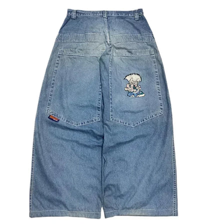 Street Y2K New Fashion Trend Clearance Spot Special Straight Jeans Women Harajuku Hip Hop Oversized Wide-leg Pants Unisex Jeans