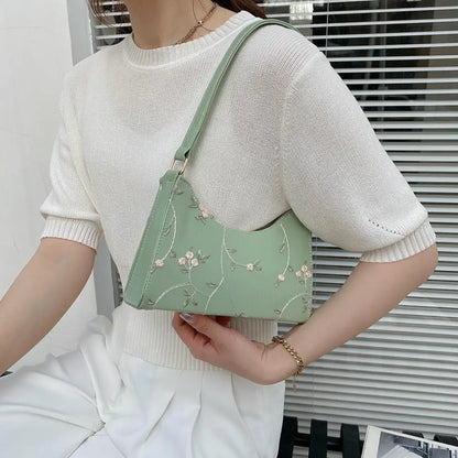 Elegant Small Handbag For Girls PU Leather Purse Wallets Shoulder Bags Women Underarm Bag Mini Messenger Bags Korean Handbag