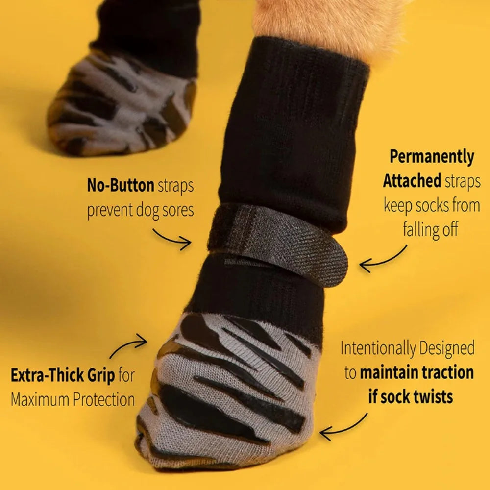 Outdoor Pet Dogs Breathable Socks Black Tie Anti-shedding Medium Large Dog Non-slip Socks Waterproof Dogs Shoes Pet Supplies