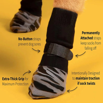 Outdoor Pet Dogs Breathable Socks Black Tie Anti-shedding Medium Large Dog Non-slip Socks Waterproof Dogs Shoes Pet Supplies