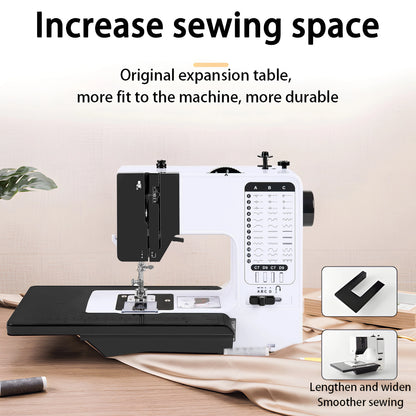 Multi-function Electric Sewing Machine with Extension Table, Foot Pedal, Complete Sewing Supplies Set for Home DIY Projects