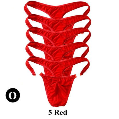 5Pcs/Set Men Sexy G-string Transparent Buckle Low Waist Thong Nylon High Quality Underwear U Pouch Cozy Underpants Fast Shipping