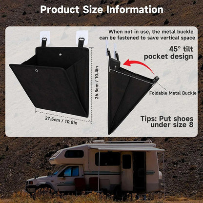 Wall-Mounted RV Shoe Rack Storage Organizer No-Drilling Required Versatile Storage Shelf for RVs And Caravans behind Door Design