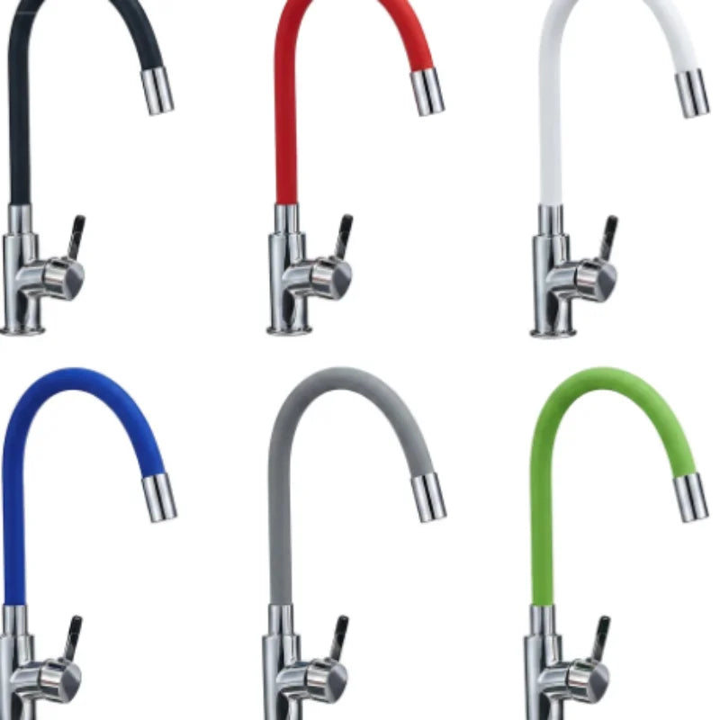Single Lever Deck Mount Kitchen Water Tap 360 Degree Rotatable Flexible Hose Hot Cold Mixer Faucet Household Plumbing Hardware
