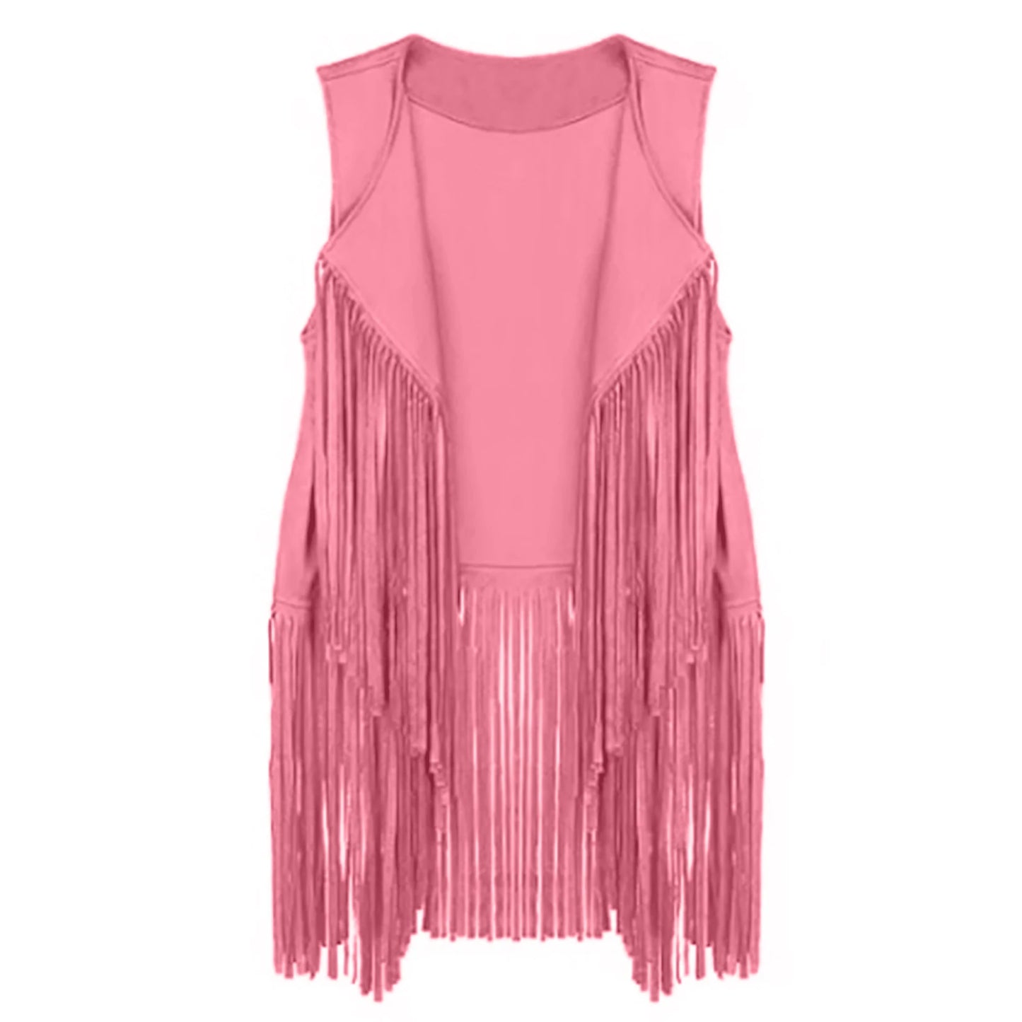 Fringe Vest Women Leather Suede Vest Tassels Vintage Western Country Cowgirl Vest Cardigan Waistcoat Jacket
