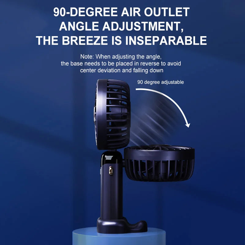 Portable Mini Fan With 5 Speeds USB Rechargeable Charging Small Foldable Battery Fans Handheld For Desk Bedroom Indoor Outdoor