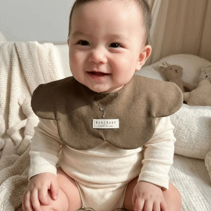 Easy To Wear Cartoon Baby Feeding Bib Two-sided Usable Cotton Baby Drool Bib Absorbent Washable Cute Saliva Towel Newborn Care
