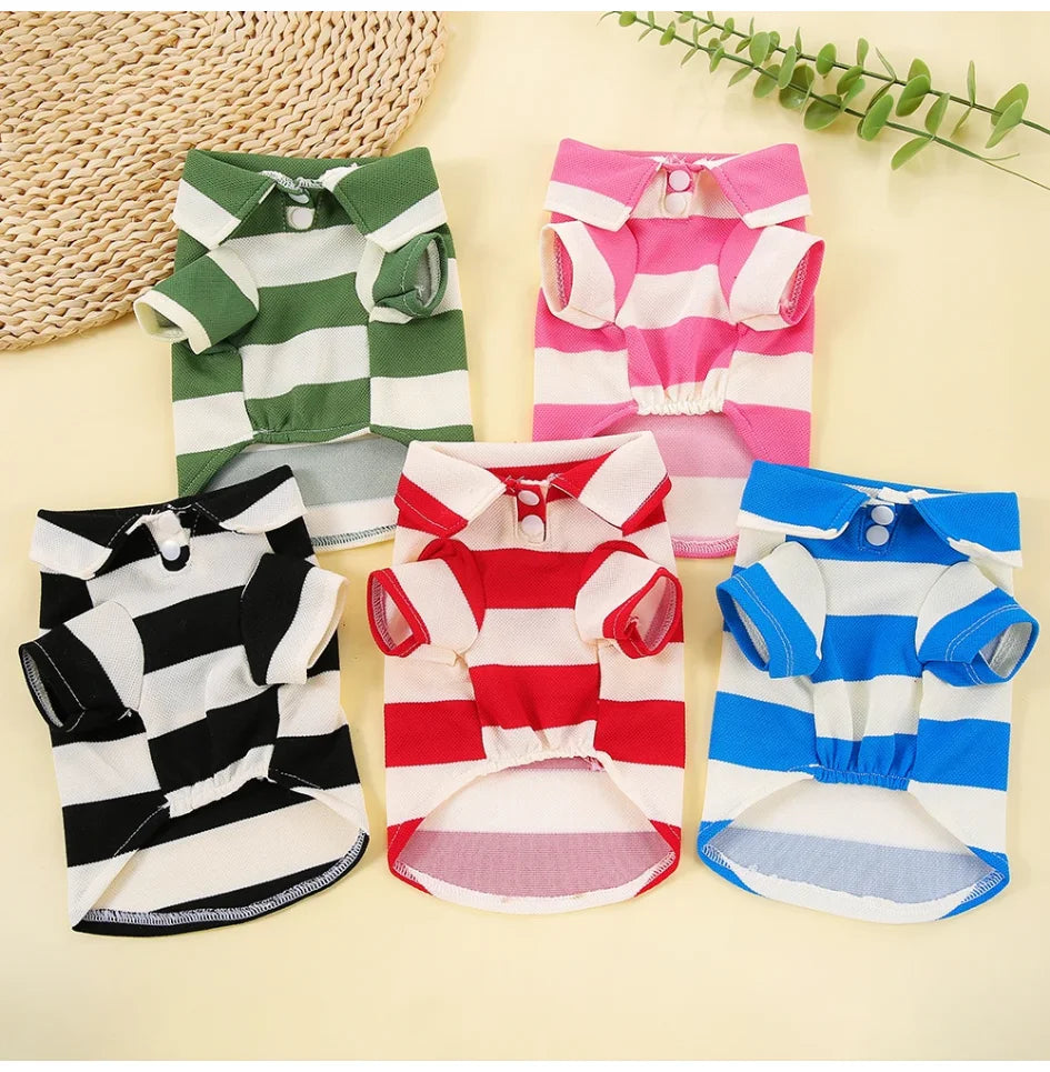 Pet Dog Polo Shirt Dog Clothes Summer Casual Clothing for Small Large Dogs Cats T-Shirt Chihuahua Pug Costumes Yorkshire Shirts