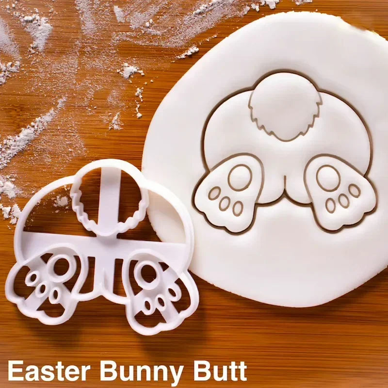 Easter Cookie Cutters Cute Yoga Rabbit Egg Plastic Cookie Embossed Molds DIY Baking Cakes Decorations Tools Kitchen Accessories