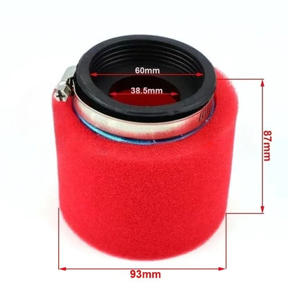 Foam Air Filter 35mm 38mm 42mm 45mm 48mm 50mm 60mm Sponge Cleaner Moped Scooter Dirt Pit Bike Motorcycle Black and Red