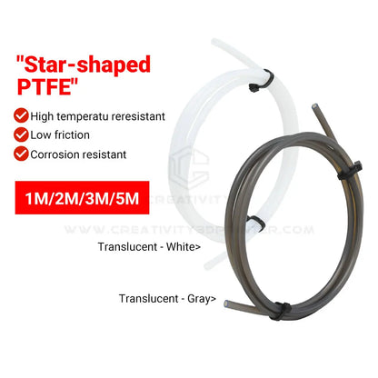 Creativity 3D Printer Parts Low-Resistance Star Shaped PTFE Tube Ultra-Smooth Flow Heat-Resistant Durability for Lab X1P1 A1 AMS