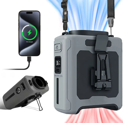 Portable Fan, 5-Speed Strong Airflow, Personal Waist Fan, Hands-Free Hanging Neck Fan, Wearable Belt Fan for Camping, Outdoor