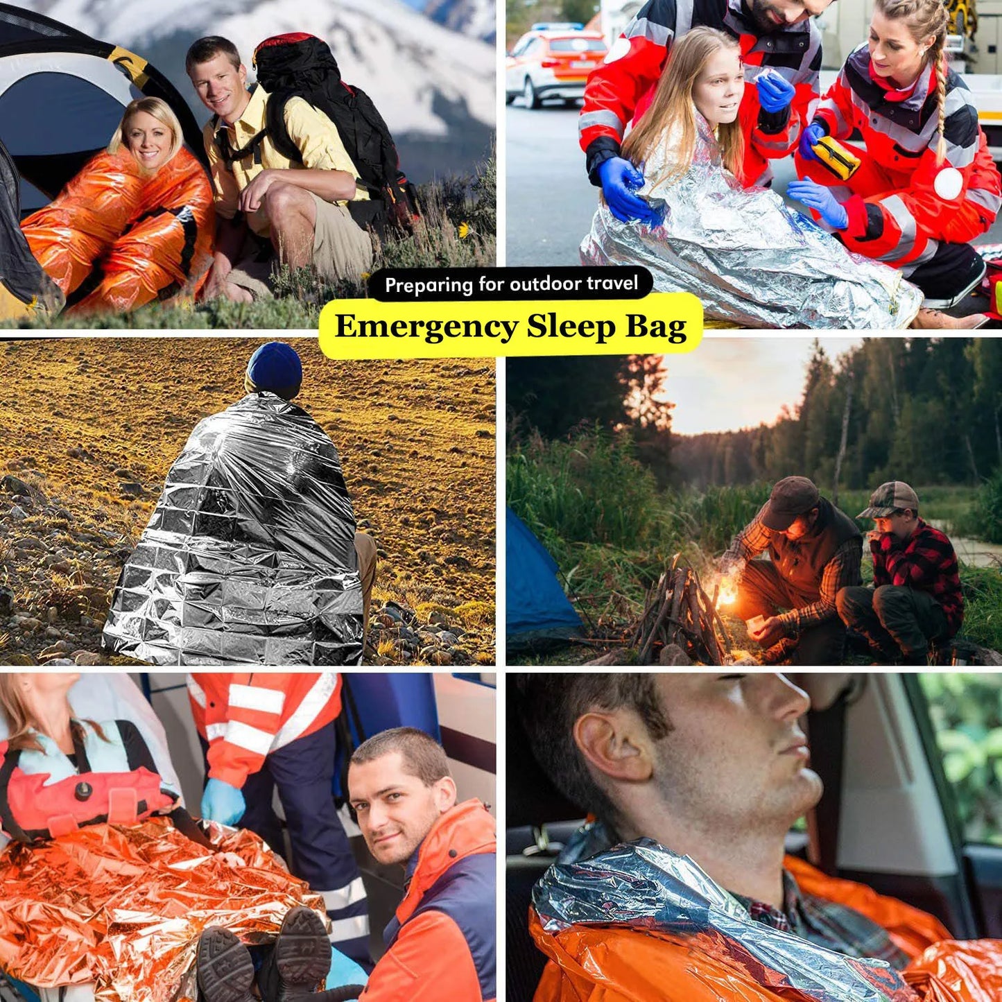 Emergency Sleeping Bag for Survival Gear and Supplies Life Bivy Sack Waterproof Mylar Emergency Blankets for Survival Kit