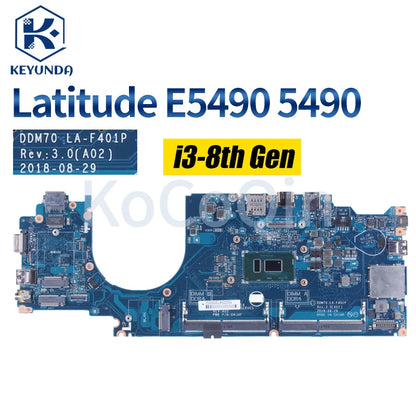 LA-F401P For DELL Latitude E5490 5490 Notebook Mainboard 0C08DH 09X5J9 08KN1W 01TWGW 08DT9H I3 I5 I7 7/8th Laptop Motherboard