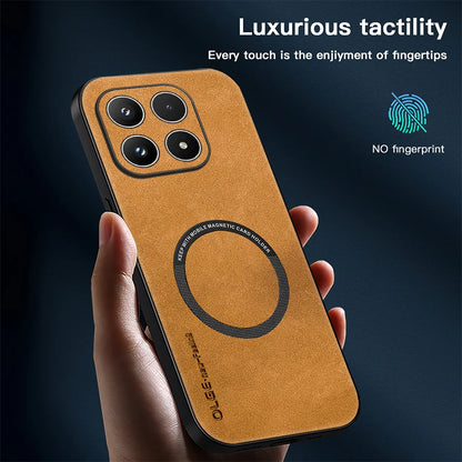 Phone Case For Xiaomi 17 ﻿Magnetic Retro Soft Leather Funda Coque