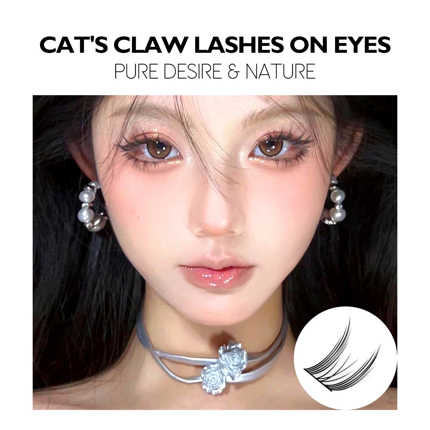 GROINNEYA Cat Elf Eyelashes Book 15 Rows Large Capacity Natural Manga Lashes Effect DIY Eyelashes Extension Clusters Makeup