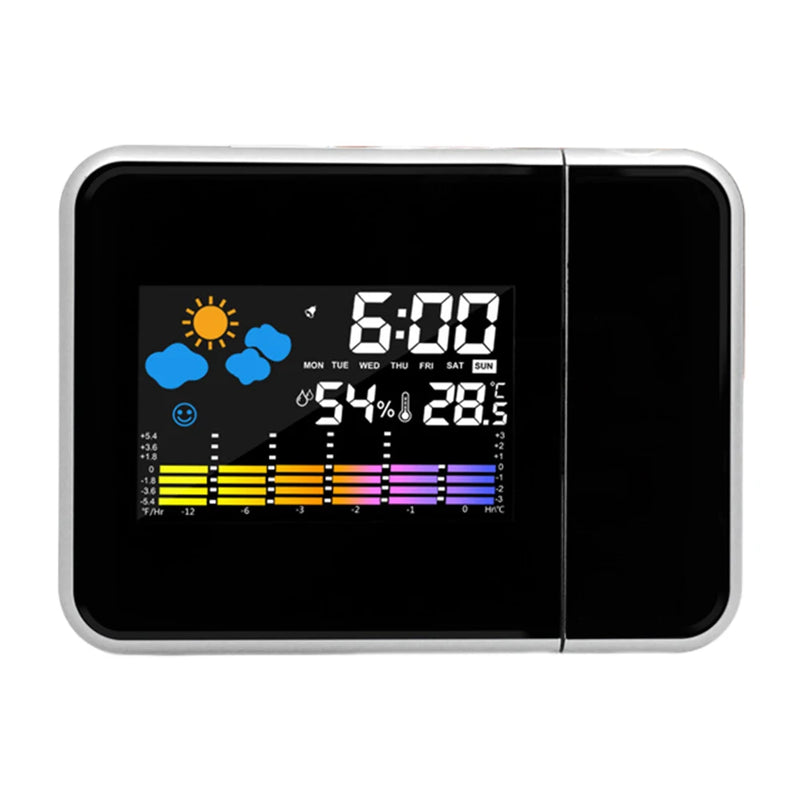 Projection Clock Digital LED Projector with Night Backlight for Home Living Room Bedroom Desk Table Thermometer Hygrometer