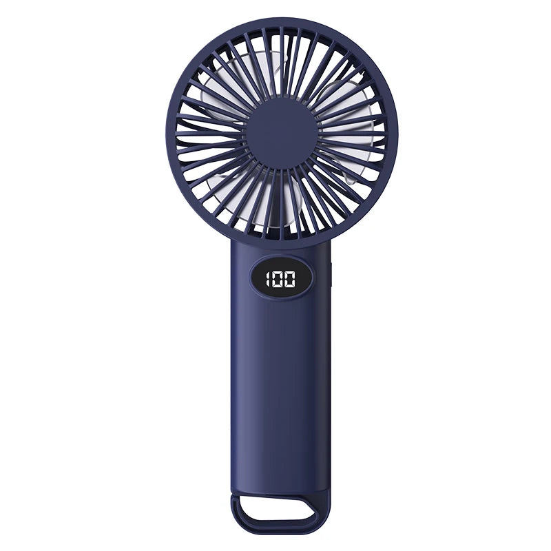 Portable Handheld Small Fan LCD Display with 6-Speed Wind Power Handheld/Vertical Multi-Purpose Small Fan