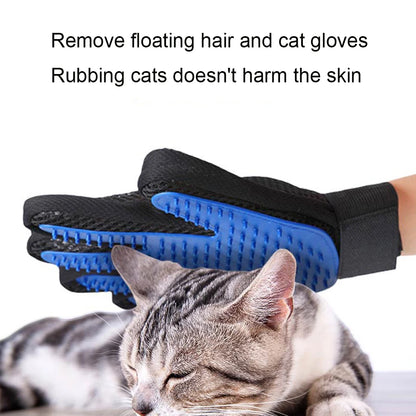 Pet Grooming Gloves Set for Dogs Cats Silicone Massage Hair Removal Deshedding Bathing Bonding Massage Glove Hair Remove Brush