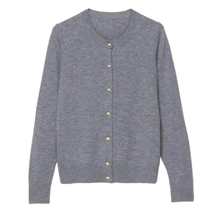 Spring Fall Slim Knit Cardigans Jacket Women Casual Korean Sweater Coats O-neck Knitwear Gilet Basic Single Breasted Malhas Tops