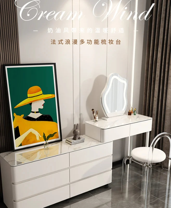 Modern Makeup Vanity Table Set Bedroom Furniture Set Dressing Table With Mirror and Drawers