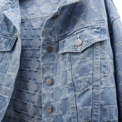 Women's Jacket 2025 Autumn/winter Style Embroidery Jacquard Cropped Loose-fit Versatile Tweed Jacket Top for Ladies Z525