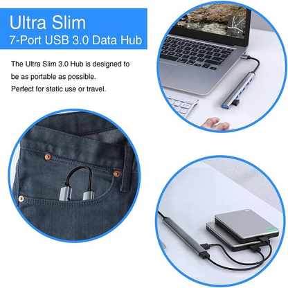 7 Port USB C Hub Multi Splitter 30 Adapter OTG For Xiaomi Lenovo Macbook 13 15 Air Pro PC Laptop Computer Accessories