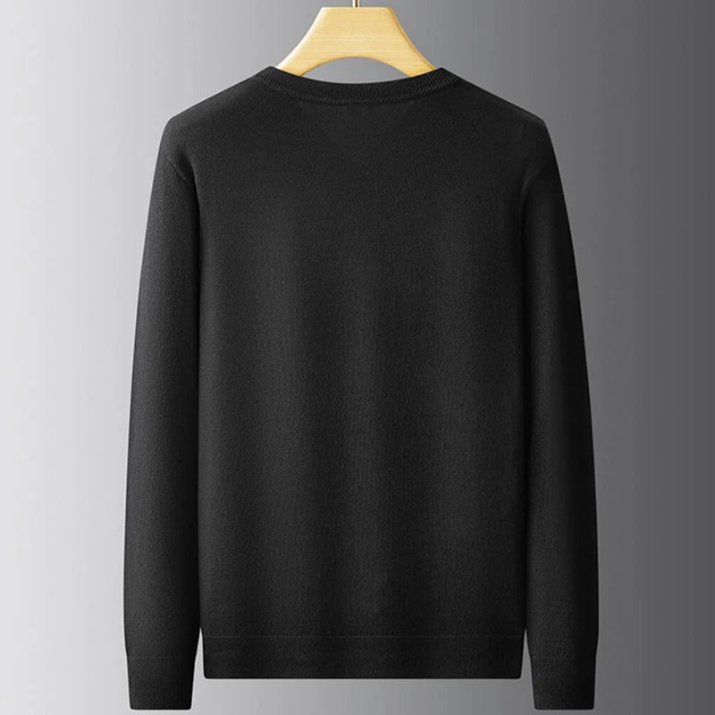 8XL 7XL 6XL 2024 New Autumn Winter High End Business V-Neck Sweater Men Soft Warm Cashmere Pullover Casual Loose Mens Sweaters