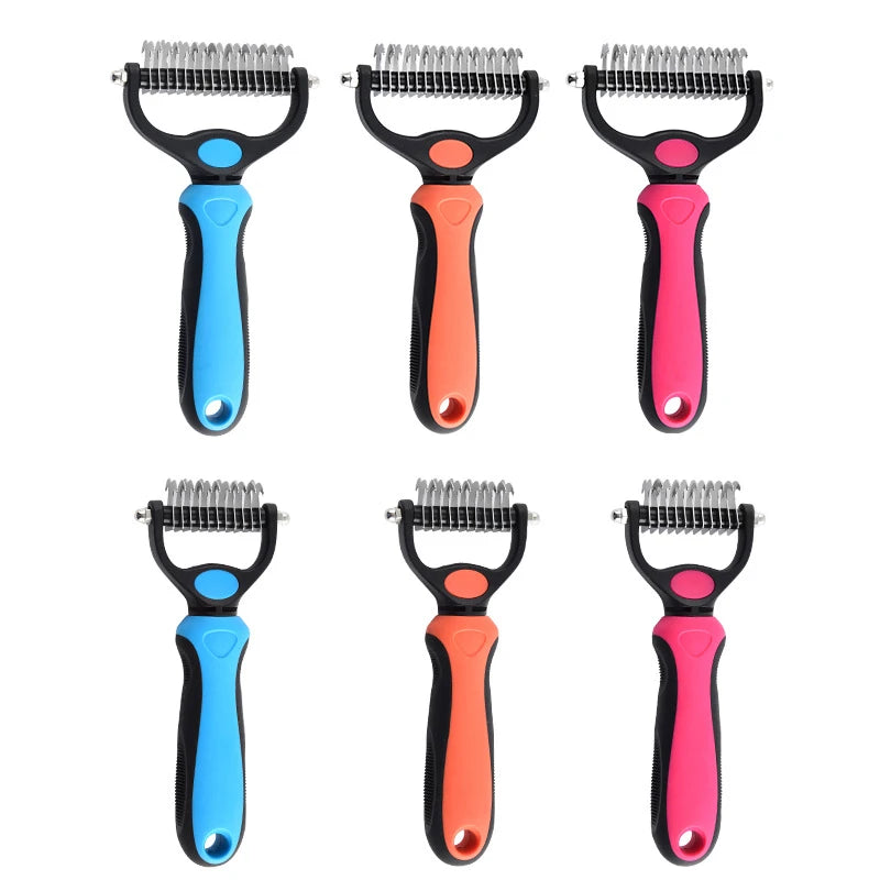 Dog Cat Grooming Brush Deshedding Tool Double-sided Deshedding Comb Gentle Pet Grooming Tool Pet Supplies