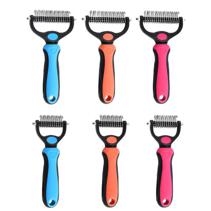 Dog Cat Grooming Brush Deshedding Tool Double-sided Deshedding Comb Gentle Pet Grooming Tool Pet Supplies