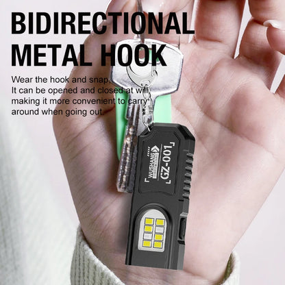 Portable Keychain LED COB Flashlight USB Rechargeable Torch with Pen Clip Powerful Mini Outdoor Working Lantern with Magnetic