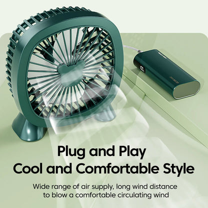Portable Summer Mini Electric Fan For Home Office School Outdoor Camping Travel USB Direct Plug In Silent Handheld Desktop Fan