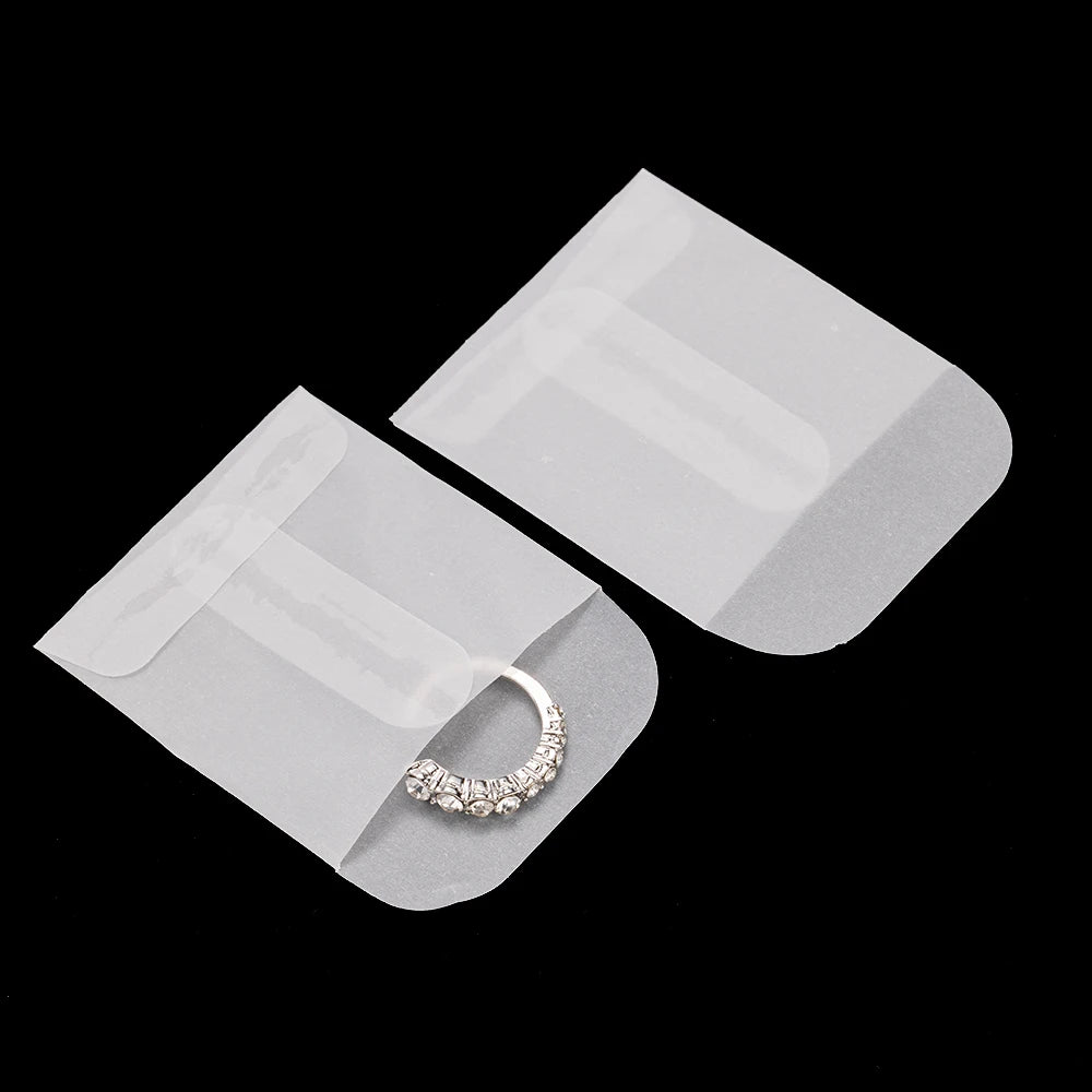 50Pcs White Translucent Jewelry Storage Bag For Card Earring Necklace Bracelet Gift Packaging Storage Mini Envelopes Wholesale