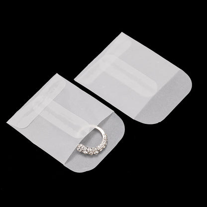 50Pcs White Translucent Jewelry Storage Bag For Card Earring Necklace Bracelet Gift Packaging Storage Mini Envelopes Wholesale