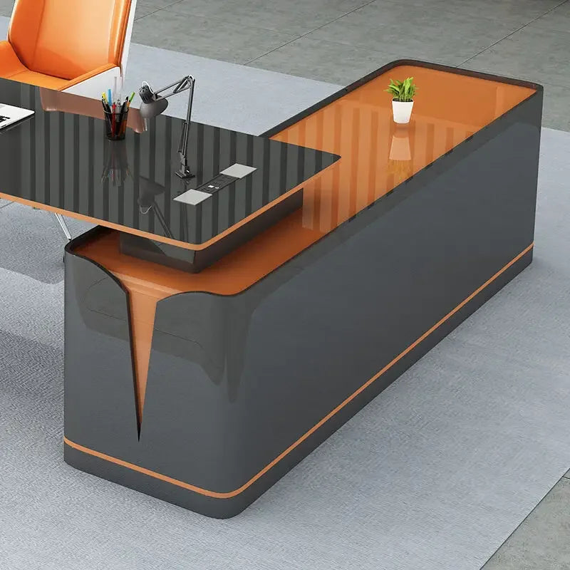 Executive Light Luxury Office Desk in Stock Designer Storage Organizer Computer Desks L Shaped Quality Escritorio Furniture
