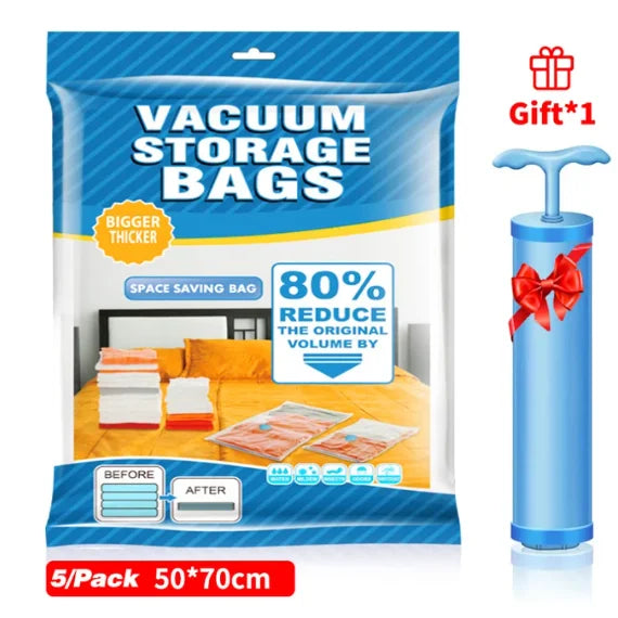 Vacuum Storage Bag Clothes Organizer Bag for Bedding,Pillows,Towel,Space Saver Travel Seal Packet With Valve Vacuum Bag Package