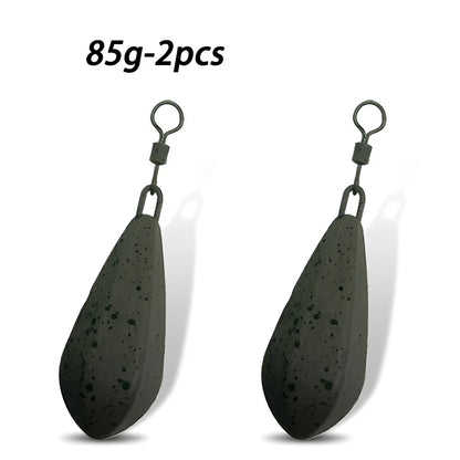 2pcs Carp fishing lead weight has 56g/71g/85g/99g/113g carp fishing weight. Pendant allows for quick replacement of lead